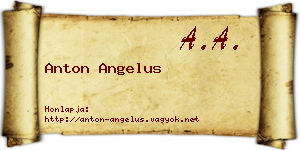 Anton Angelus névjegykártya